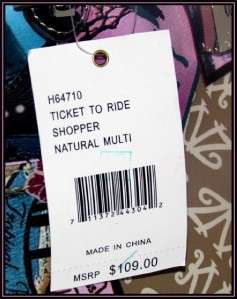Kathy Van Zeeland Natural Multi Ticket To Ride Shopper & Charms Nwt 