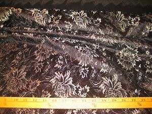 BLACK STRETCH SATIN WITH BLACK/GOLD LACE OVERLAY FABRIC 60 WIDE BTY 