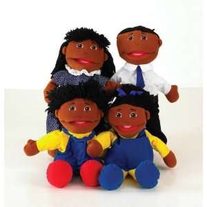   African American Full Body Family Puppets    Set of 4
