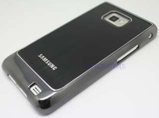 Black Metal Chrome Hard Case Cover For Samsung Galaxy S2 SII i9100 