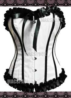 Black & White Shaper Tie Bustier Corset Top Size L  