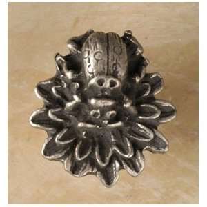 Anne At Home Cabinet Hardware 462 Ladybug On Flower Knob Pewter with 