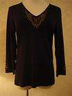 NWT TANTRUMS Black 3/4 Sleeve Embellish