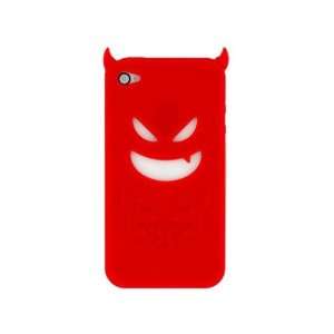  Cute Devil Red Silicone Gel Case Cover Skin for iPhone 4S 