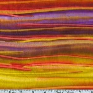  45 Wide Patina Handpaints Rainbow Batik Sunset Fabric By 