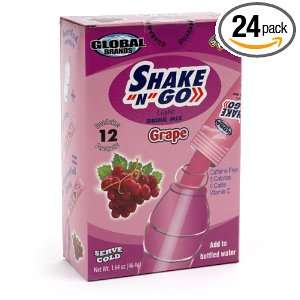 Global Brands Grape Flavor Shake N Go Drink Mix Sticks, 12 count , 1 