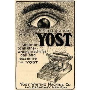  1904 Ad Yost Writing Machine Co Typewriter Vintage 