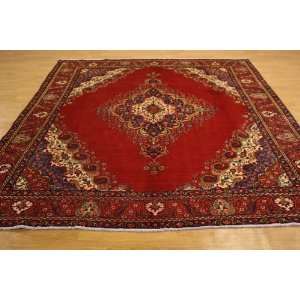   127 Red Persian Hand Knotted Wool Tabriz Rug Furniture & Decor