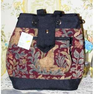  Canvas large Floral Tapestry Backpack 