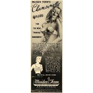  1938 Ad Maiden Form Brassiere Co. Chansonette Clothes 