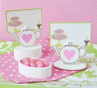 24)Tea Pot Favor Boxes Place Card Holders Shower Party  