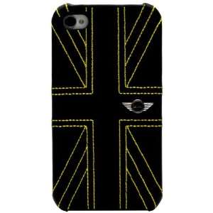 MINI Black/Yellow Union Jack Leather Hard case Cover for Apple iPhone 
