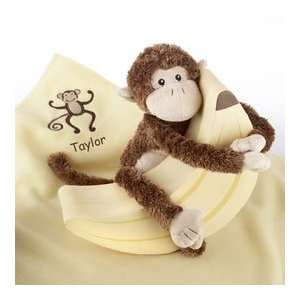 Baby Aspen Plush Monkey Magoo and Blankie Too in Keepsake Banana 