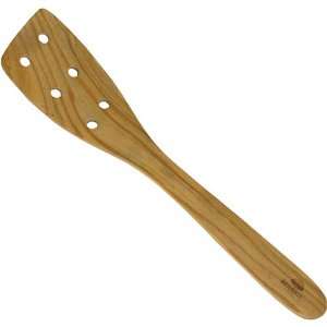  Berard Olive Wood Curved Spatula with Drainage Holes 