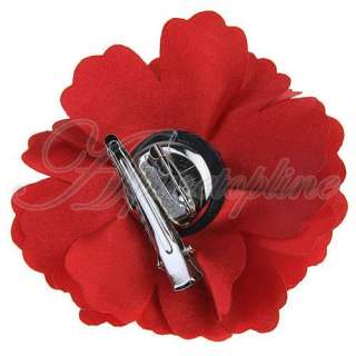 Lot Satin Peony Flower Wedding Crafts Clips Brooch Pin  