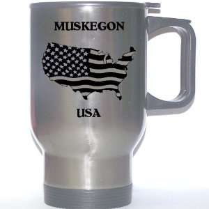  US Flag   Muskegon, Michigan (MI) Stainless Steel Mug 
