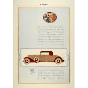  1931 Ad Art Deco Cadillac V 12 Tan Automobile La Salle Motor Car Co 