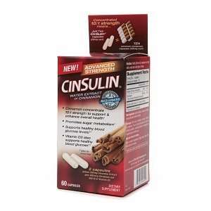 CinSulin Water Extract of Cinnamon, Advanced Strength, Capsules, 60 ea