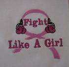 Fight Like A Girl Boxing Glove Pink Ribbon Breast Cancer S/S T Shirt 