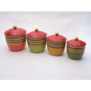 Certified International 14270 Hot Tamale Set of 4 Canisters with Lids