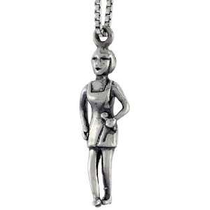   Dress Pendant (w/ 18 Silver Chain), 7/8 inch (22mm) tall Everything