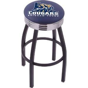 Brigham Young University Steel Stool with 2.5 Ribbed Ring Logo Seat 