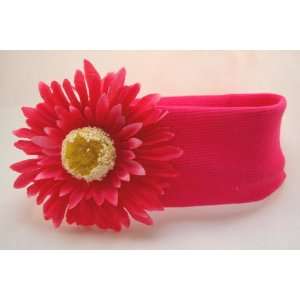 Girls Bright Pink Daisy Headband