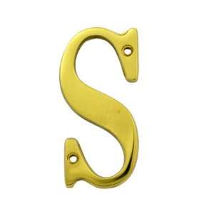   BOLTON 3 Inch Solid Brass Bright Brass Finish House Letter Raised 1/6