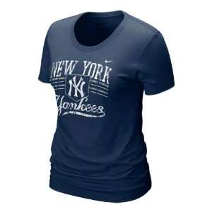  New York Yankees Womens Navy Homefield Tri Blend Tee 
