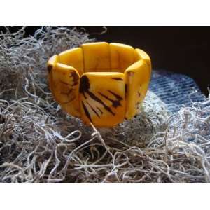 Tagua Nut Brasalet Yellow,handmade jewelry