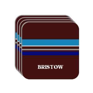 Personal Name Gift   BRISTOW Set of 4 Mini Mousepad Coasters (blue 