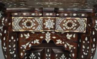 Syrian Mother of Pearl Console Table with Drawer  