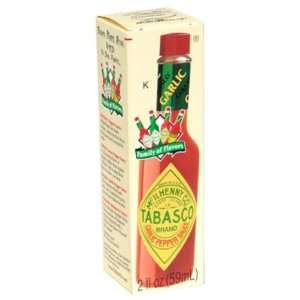 Tabasco Sauce Pepper Garlic 2 OZ (Pack of 12)  Grocery 