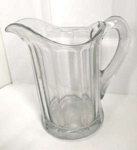 Vintage Heavy Glass 40 oz BEER PITCHER Ribbed Great for Old Type 