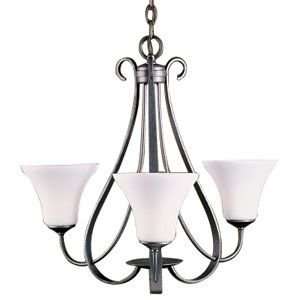  Sweeping Taper Three Arms with Glass Chandelier  R080644 Size 