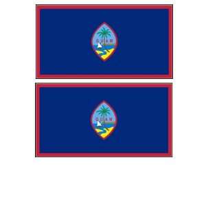  2 Guam Flag Stickers Decal Bumper Window Laptop Phone Auto 