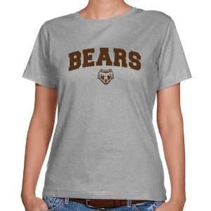  Brown Bears Ladies Ash Mascot Arch Classic Fit T shirt 