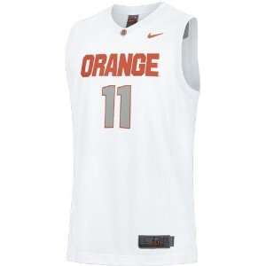  Nike Elite Syracuse Orange #11 White Replica Basketball 