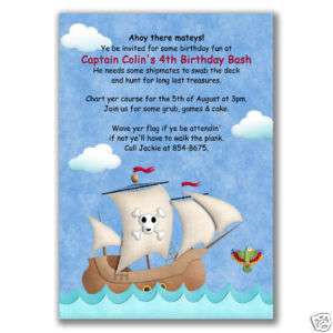 Pirate Ship Invitations Birthday Party Boys Pirates  
