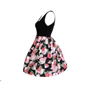 AUTH New Alice + Olivia Coco Sleeveless Floral Print Full Skirt Dress 
