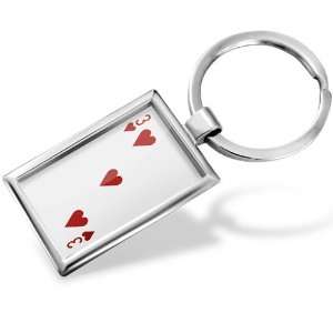 Keychain Heart Three   Three / card game   Hand Made, Key chain ring