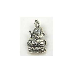    Sterling Silver Kuan Yin Guan Buddha Charm Pendant Jewelry