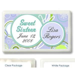 Wedding Favors Blue Floral Design Sweet Sixteen Personalized Mint 