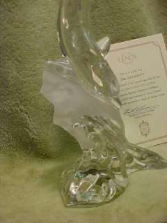 LENOX SEA SURRENDER DIVING DOLPHIN 10.5 CRYSTAL FIGURINE NEW OLD STOCK 