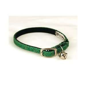   Green Glitter Cat Collar with Jingle Bell (Small)
