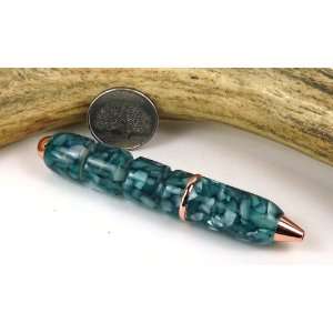  Green Pebble Acrylic Bullet Pen With a Copper Finish 