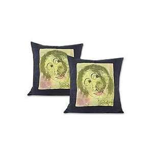  Cotton cushion covers, Shy Girls (pair)