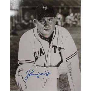  Johnny Mize Autographed Picture   B & W Unframed Sports 