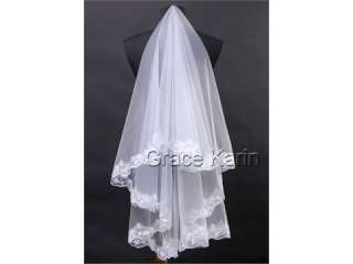 GK 1.5M Bride Bridal Wedding Cathedral Lace Veil cl2639