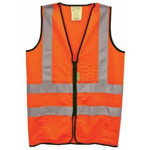  Surveyors ANSI Class 2 Orange Vest with Zipper SZ XL